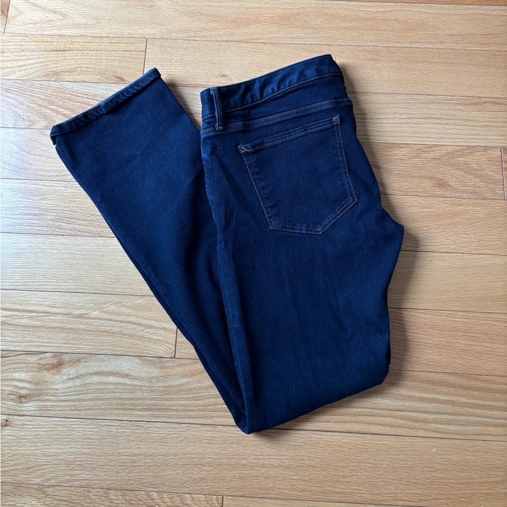 Express Dark Blue Barely Boot Low Rise Denim Jeans